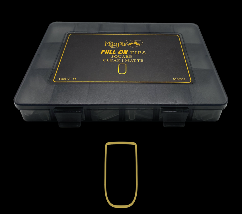 Magpie FULL ON SQUARE CLEAR MATTE TIPS 510PC