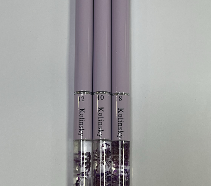 Acrylic Flower Brush #8 100% Kolinsky with lid