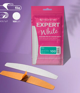 Staleks EXPERT White Disposable Files for Crescent File 100g 50pcs