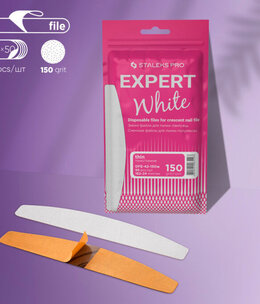 Staleks Disposable white files for crescent nail file EXPERT 42 150 grit (50 pcs)