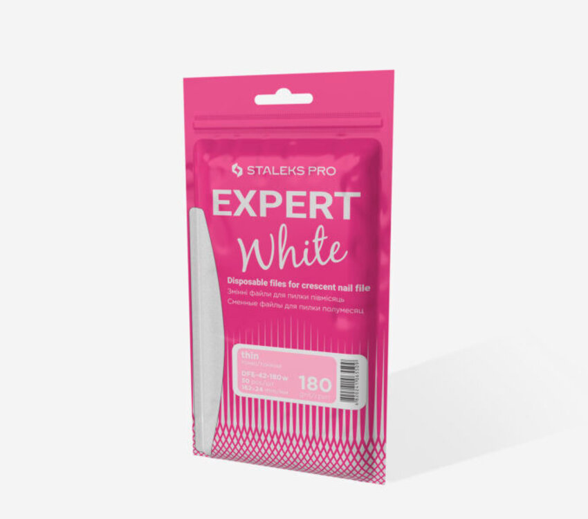 Staleks EXPERT White Disposable Files for Crescent File 180g 50 pcs