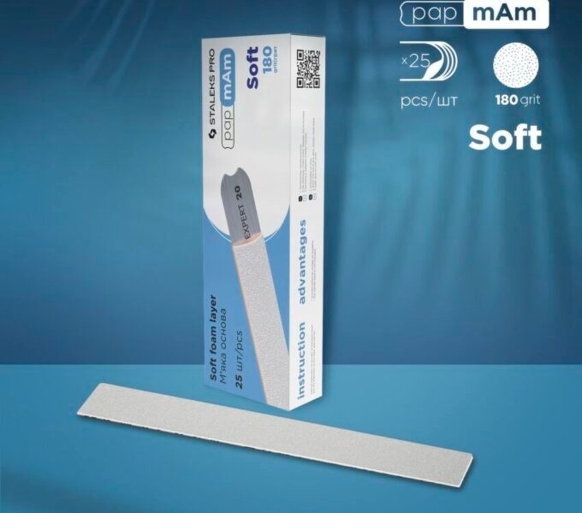 Staleks Disposable white files on soft foam layer EXPERT 20 180 grit (25 pcs)