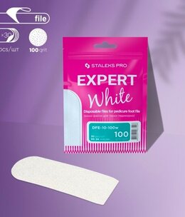 Staleks Disposable white files for pedicure grater EXPERT 10 100 grit (30 pcs)