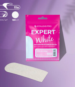 Staleks Disposable white files for pedicure grater EXPERT 10 180 grit (30 pcs)