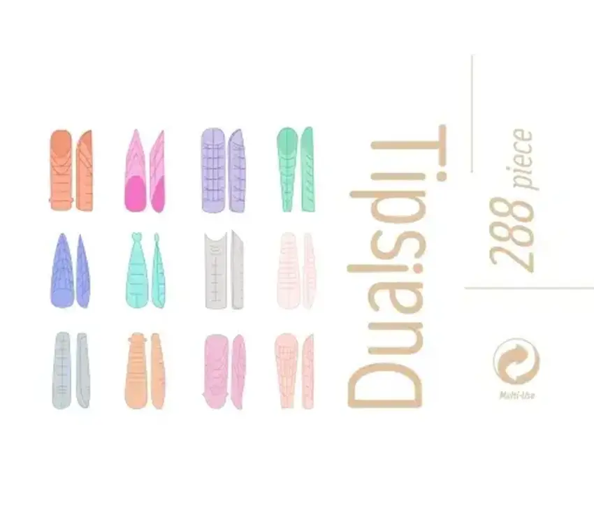 Elite DUAL Form Tips #Mix color 288 Box