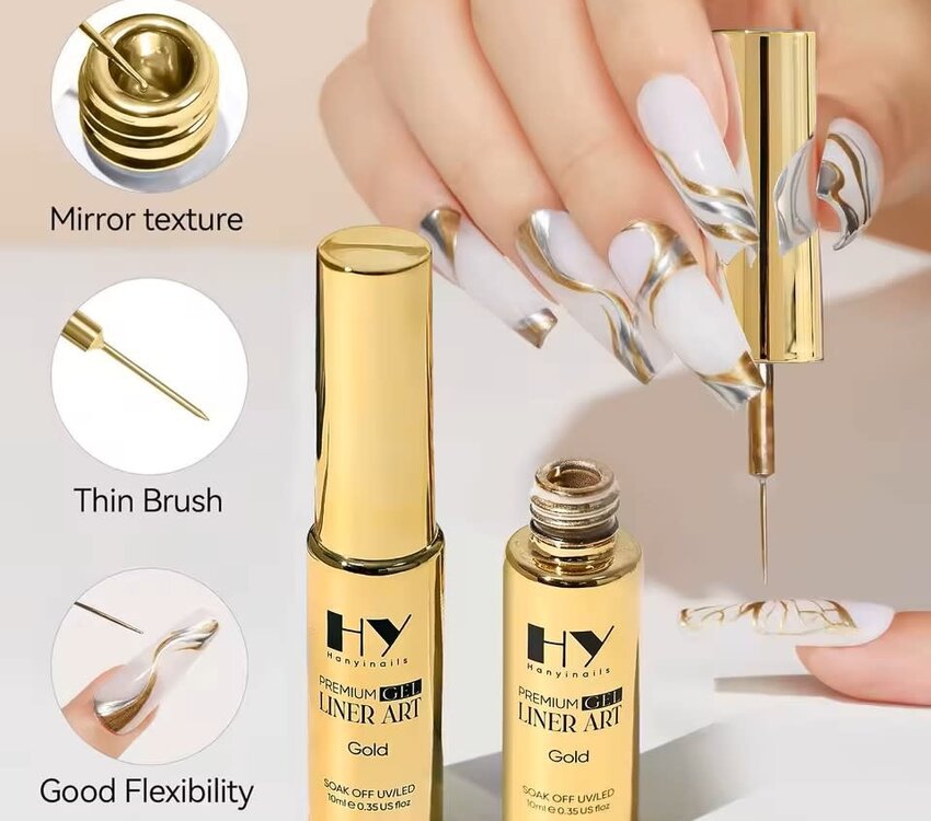 Metallic Gold Nail Art Gel Liner 10ml