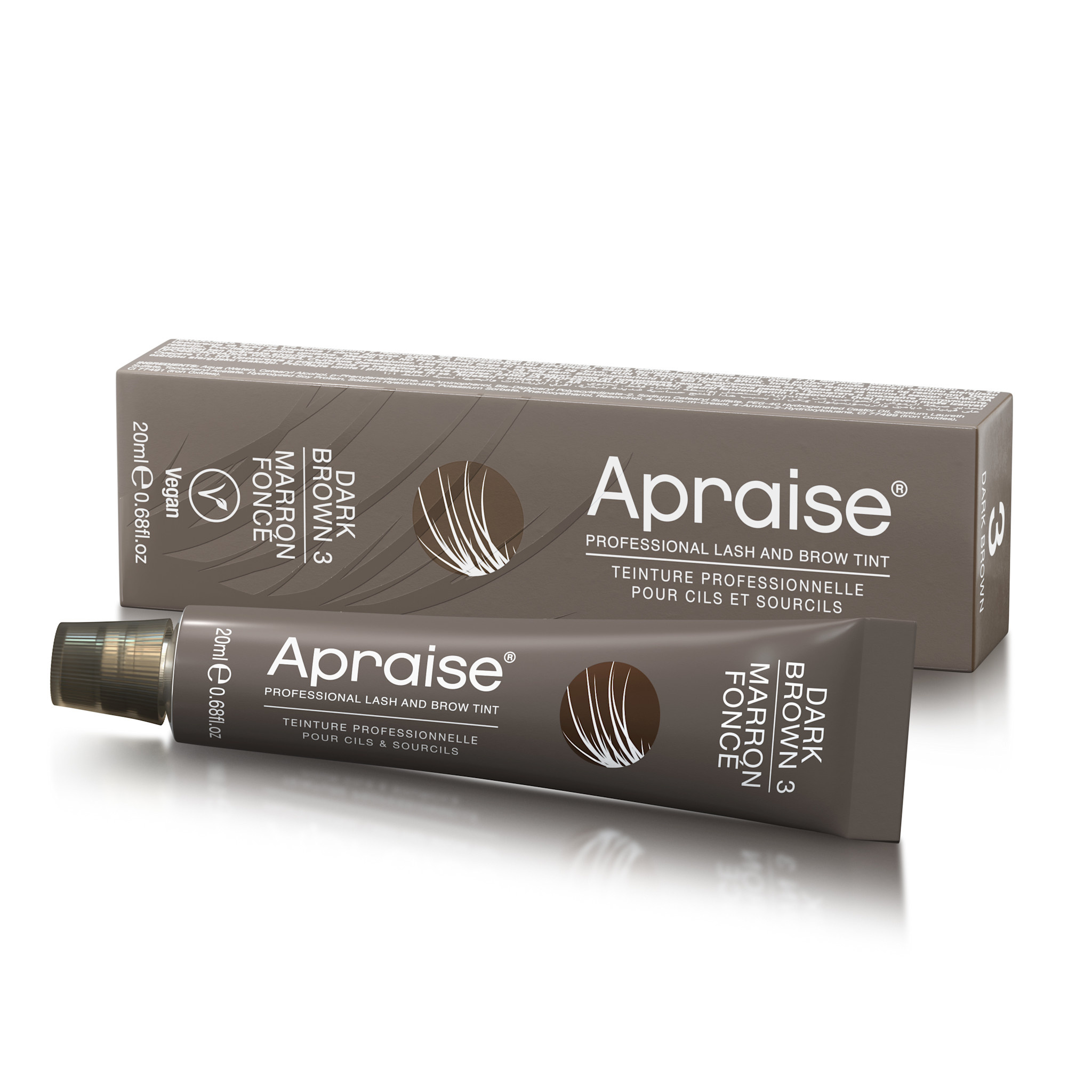 ÉCLAT Air color ダークブラウン 150g Apraise Vegan Dark Brown Tint 3 20ml - NSI Hair Nail and Beauty