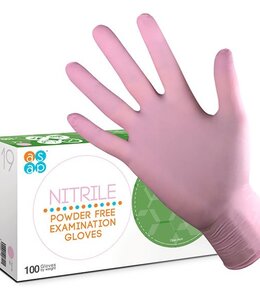 Nitrile Powder Free Pink Gloves Medium