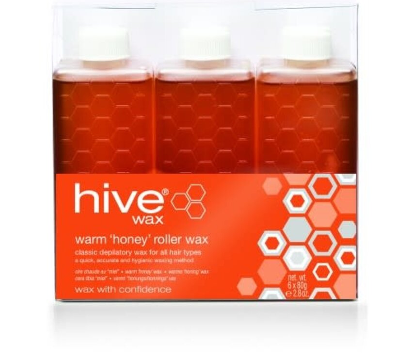 Hive Warm Honey Roller Wax 80g x6