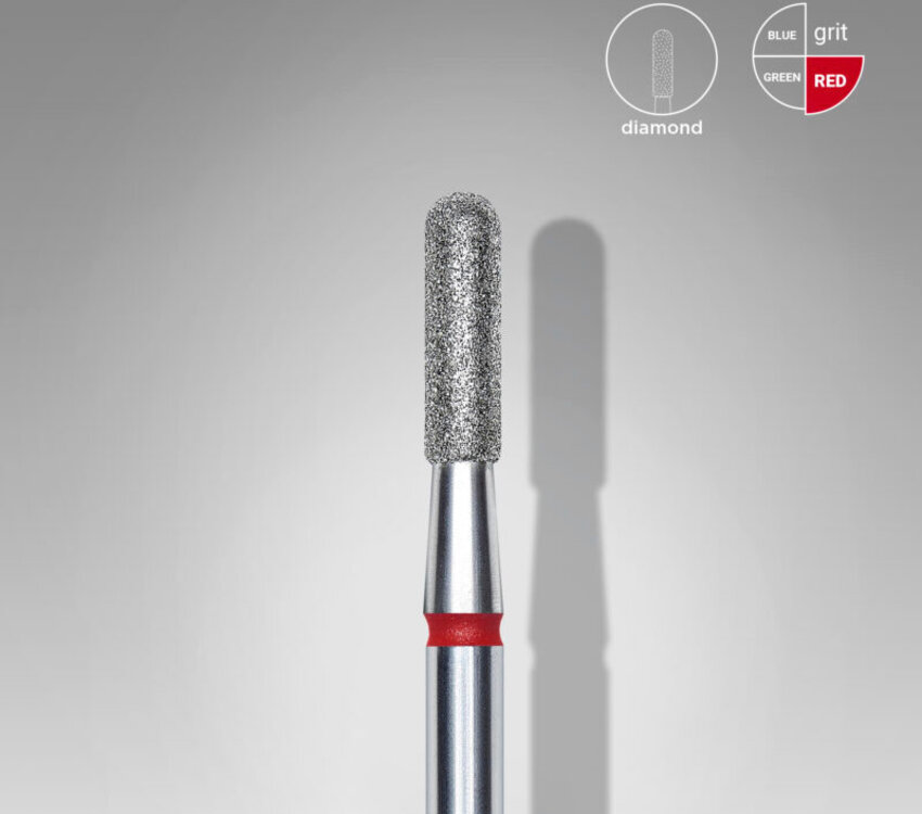 Staleks Diamond rounded cylinder red bit 2,3 mm /8 mm