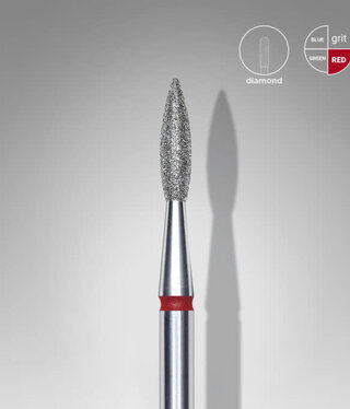 Staleks Diamond pointed flame red bit EXPERT 2,1 mm / 8 mm