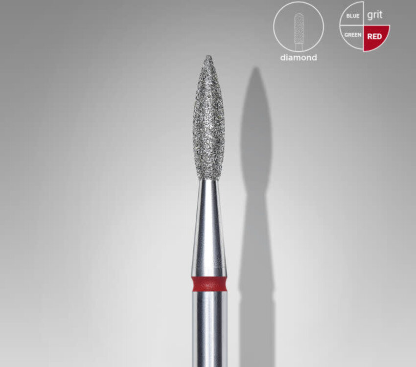 Staleks Diamond pointed flame red bit EXPERT 2,1 mm / 8 mm