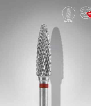 Staleks Carbide nail drill bit corn red 4 mm /14 mm