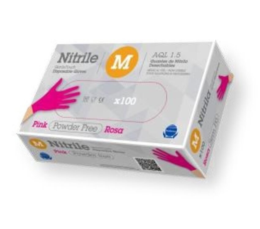 Gentle Touch Pink Nitrile Gloves Small 100pack