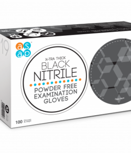 X-TRA THICK Black Nitrile Powder Free Gloves MEDIUM