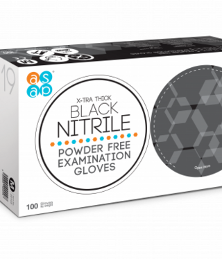 X-TRA THICK Black Nitrile Powder Free Gloves MEDIUM