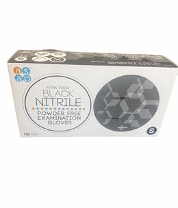 X-TRA THICK Black Nitrile Powder Free Gloves SMALL