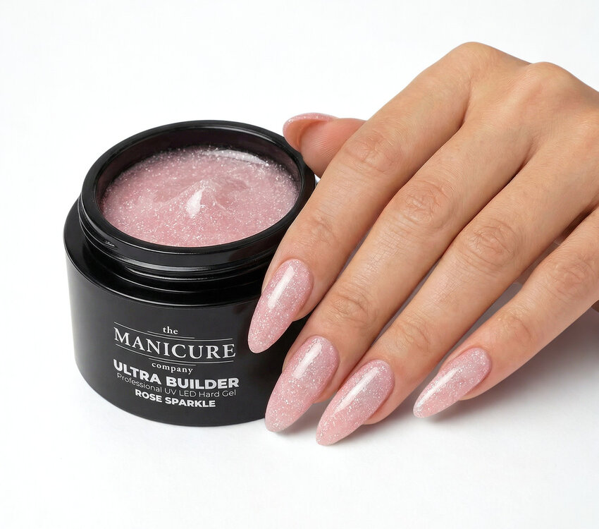 The manicure Company Ultra Builder Professional UV LED Hard Gel Rose Sparkle- 50g