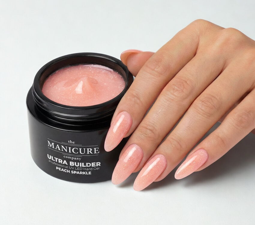 The manicure Company Ultra Builder Professional UV LED Hard Gel Peach Sparkle- 50g