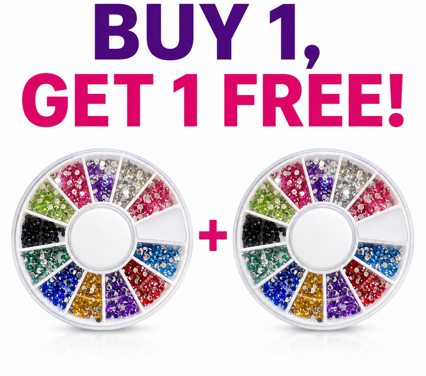 Buy 1 Get 1 FREE Rhinestone Wheel Colored Crystals