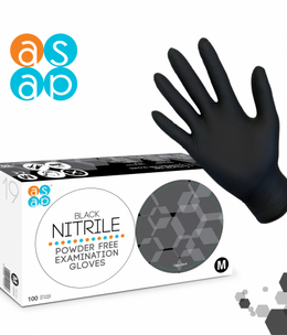 Nitrile Gloves Black Medium  10 x 100pk