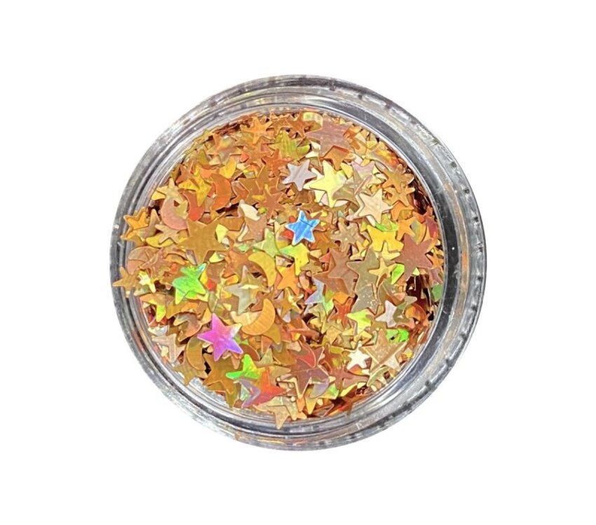Magpie Gold Holo Moon & Stars Shape Pot