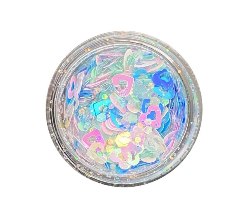 Magpie Blue Heart Confetti Shape Pot