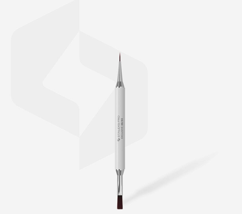 Staleks Double-ended gel brush 10 mm / liner 10 mm