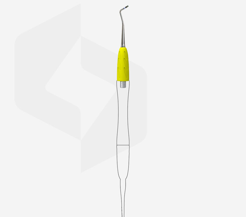 Staleks Pro Combo UNIQ 31 Combo Working part of the pusher (curette, bend to the left) yellow