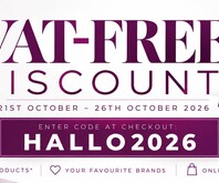 VAT FREE DISCOUNT STARTS TODAY