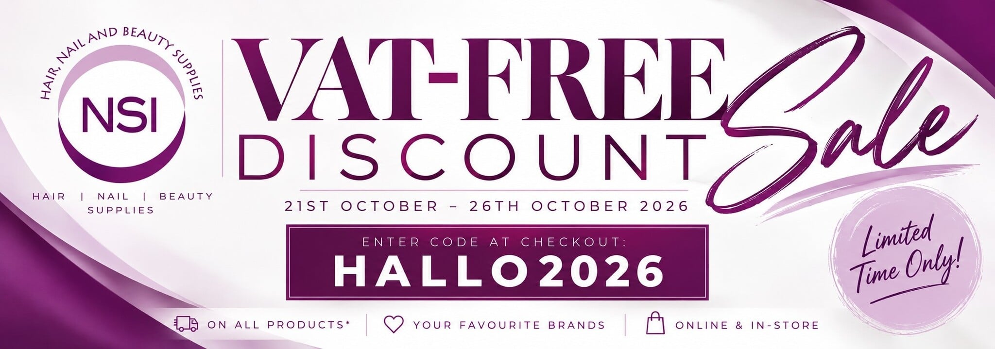 VAT FREE DISCOUNT STARTS TODAY