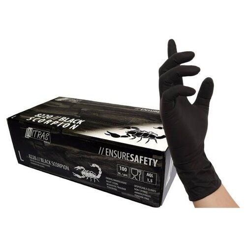 BLACK Latex Gloves Size S