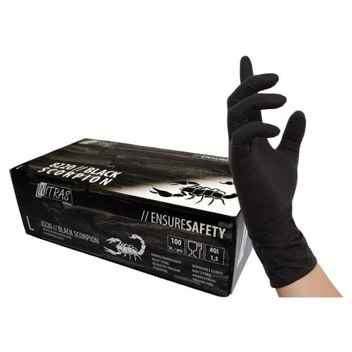 BLACK Latex gloves size XS