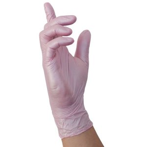 PEARL PINK nitrile gloves size M