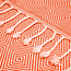 Oxious hamamdoek in oranje en witte tinten