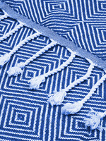 Serviette hamam en bleu et blanc