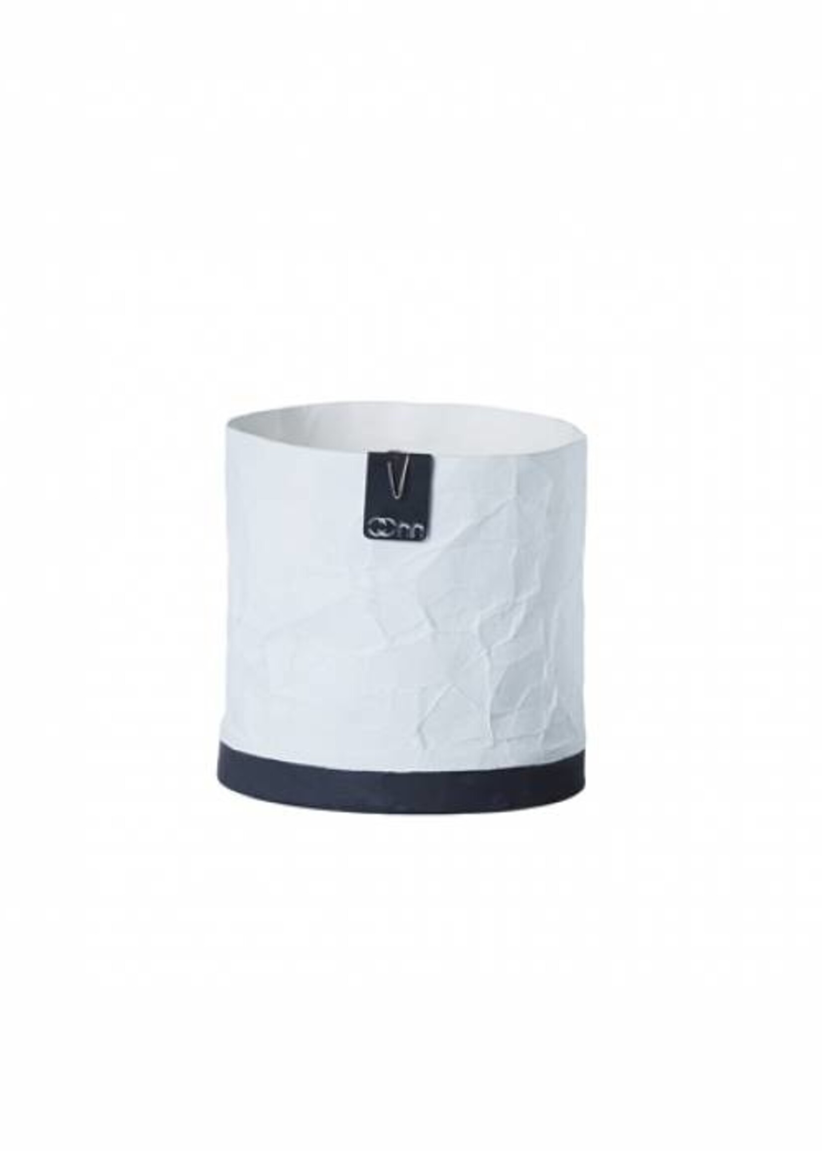 Oohh Grand pot blanc en papier recyclé avec base noir