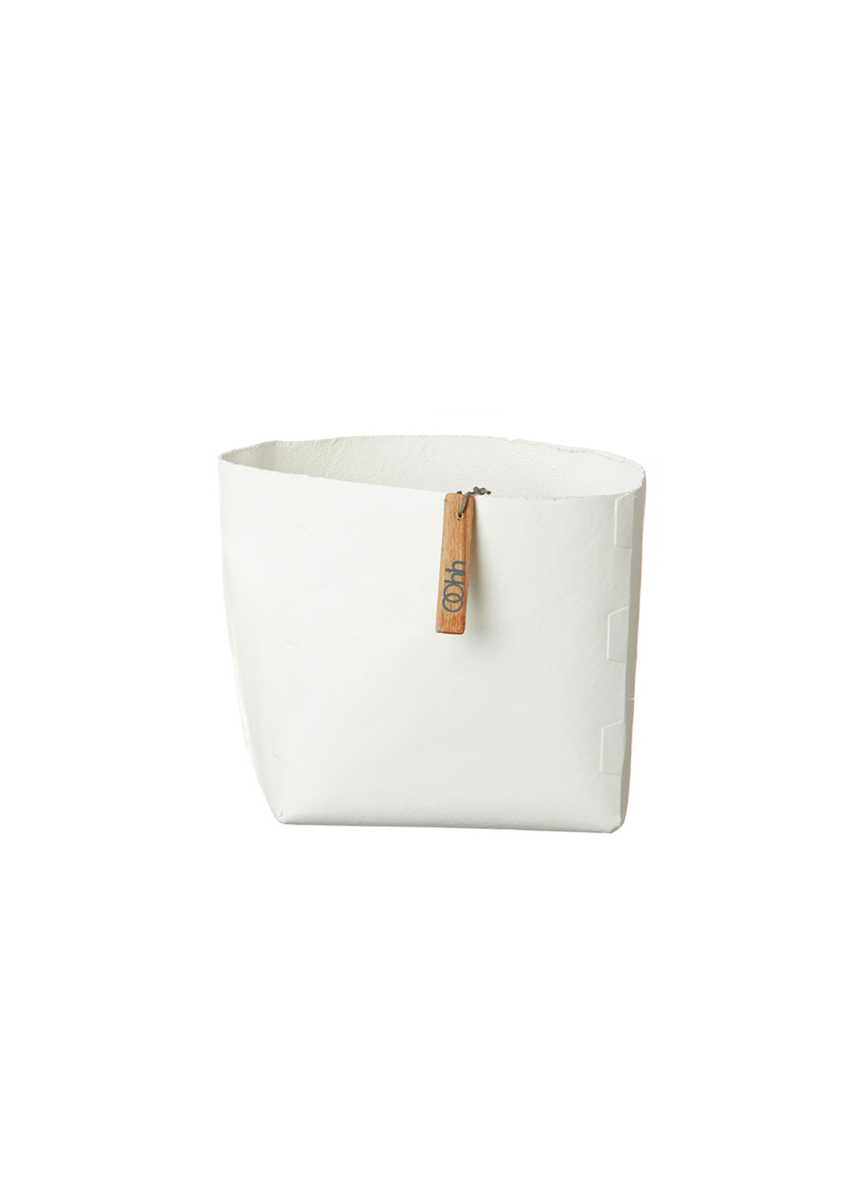Oohh Pot à fleurs carré blanc en papier recyclé - petit modèle