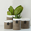 Oohh Bloempot in gerecycleerd papier met cementlook en witte rand, groot model