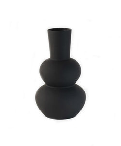 Vase en céramique noire mate