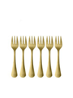 Gusta Ensemble de 6 petites fourchettes dorées