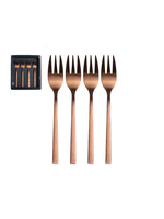 Gusta Ensemble de 4 petites fourchettes couleur cuivre