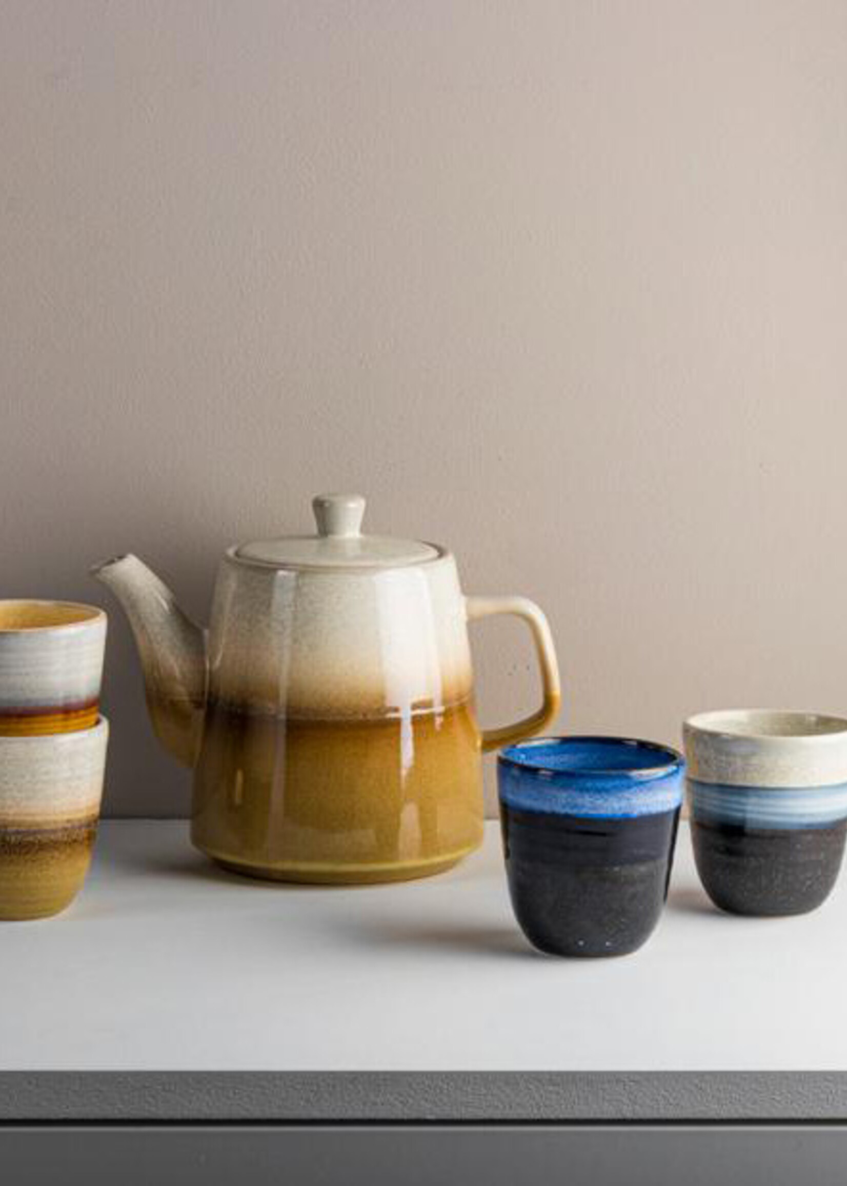 Gusta Mug retro jaune-blanc