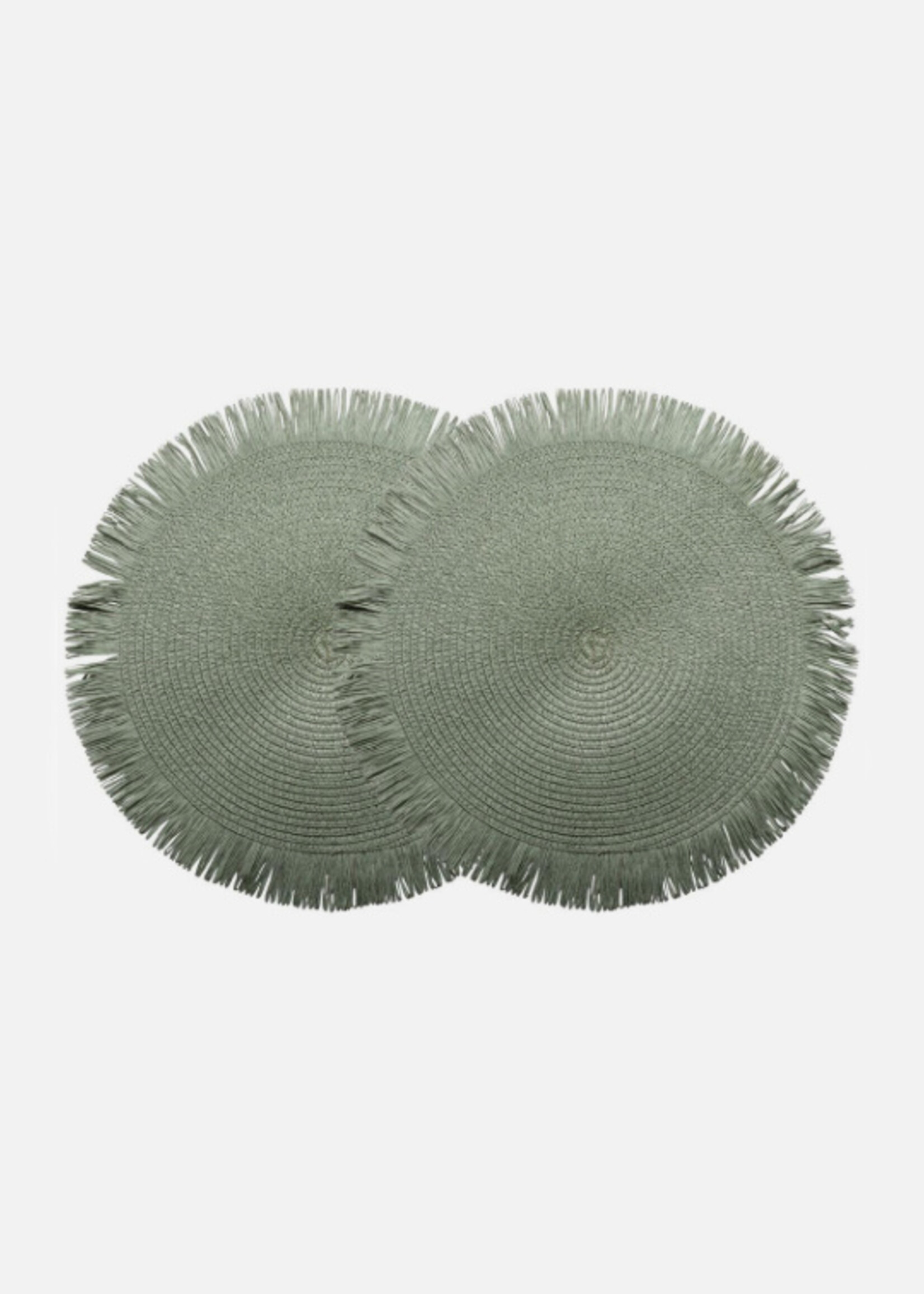 Gusta Set de 2 napperons ronds verts