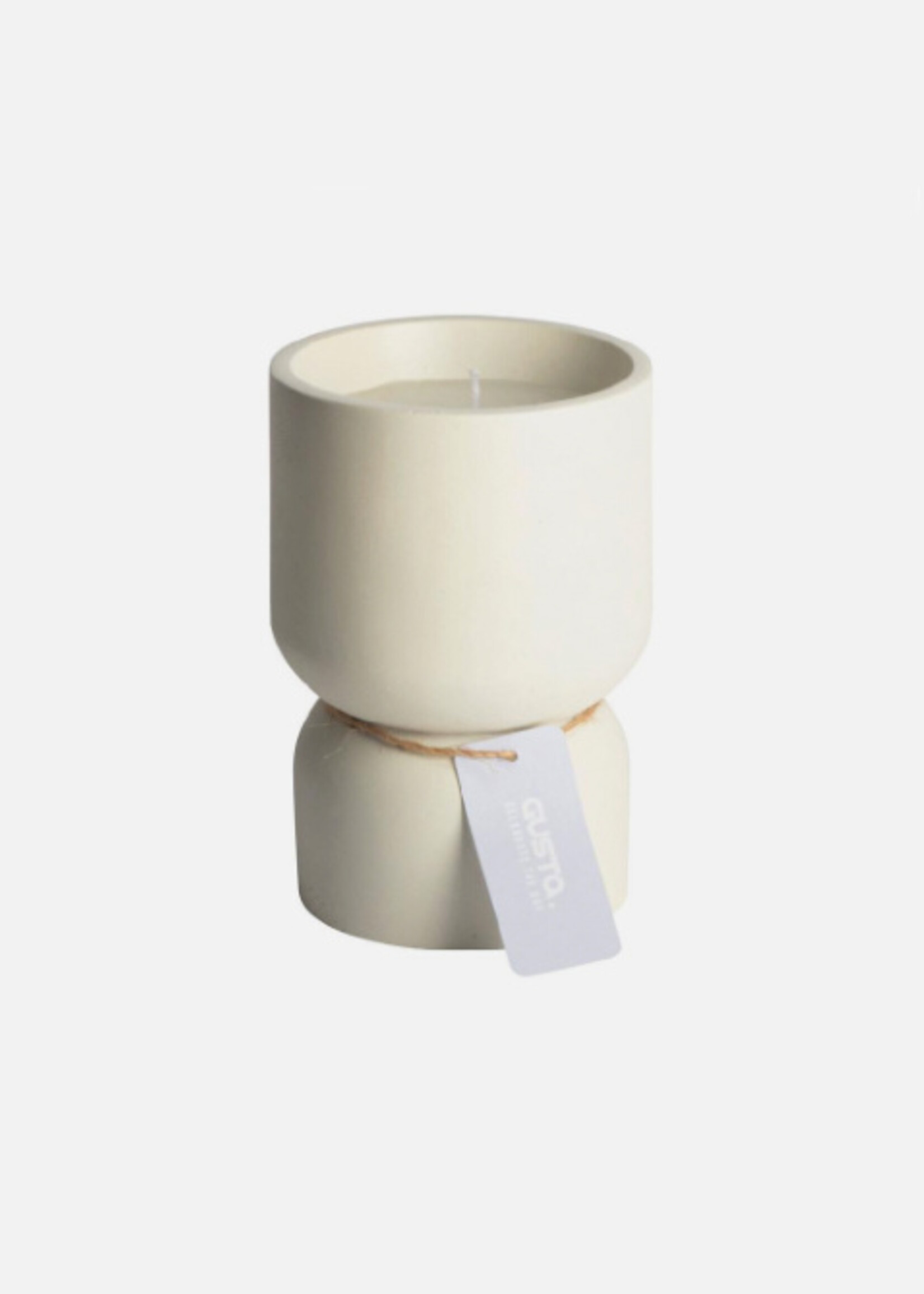 Gusta Bougie en ciment blanc duo L