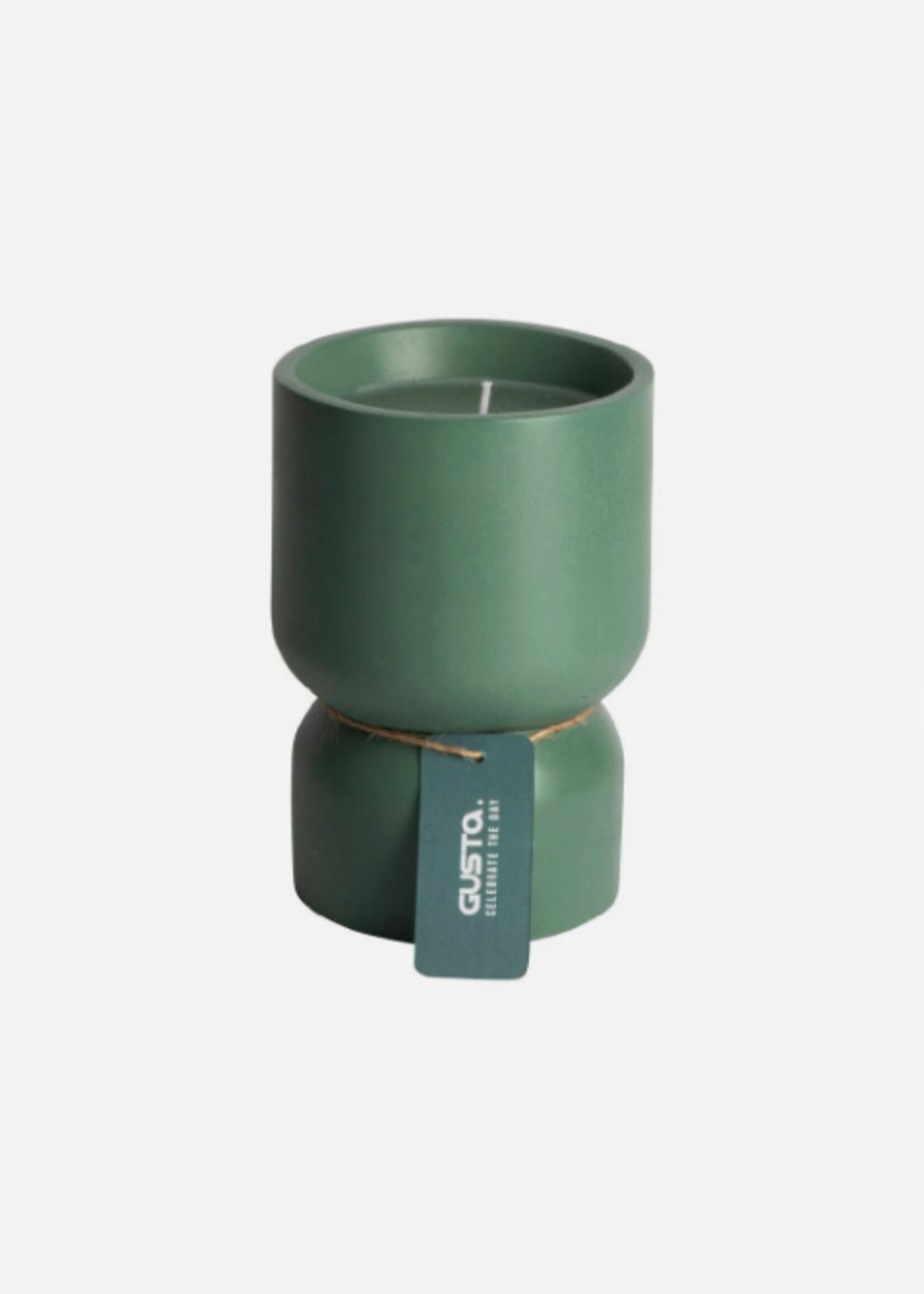 Gusta Bougie en ciment vert duo L