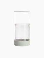 Gusta Lampe à vent en verre dans un support métallique vert