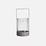 Gusta Glazen windlicht in taupe metalen houder
