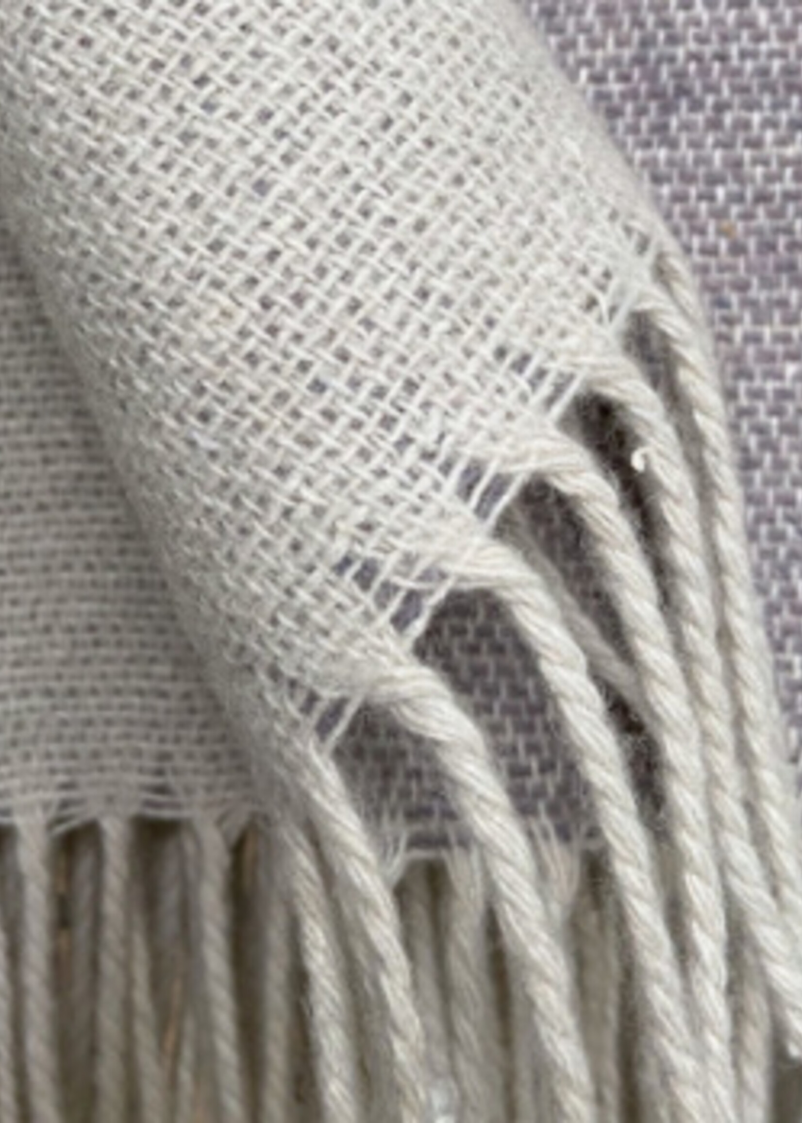 Malagoon Plaid dubbelzijdig - grijs/gebroken wit - recycled wol