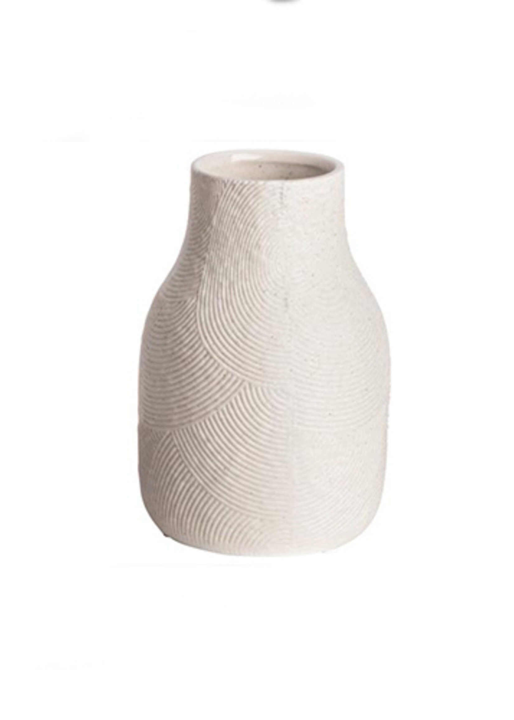 Gusta Vaas met lijntjes wit